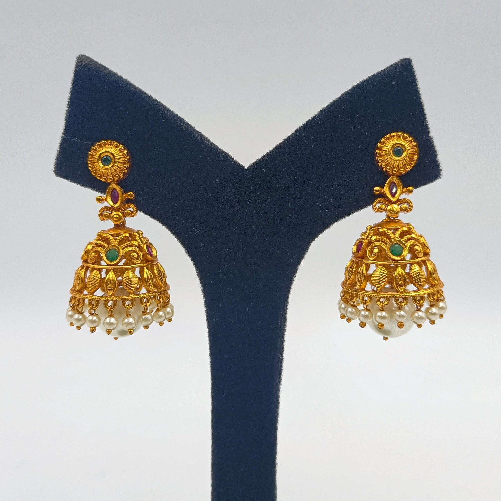 Charming Temple Designer Necklace Shree Radhe Pearls