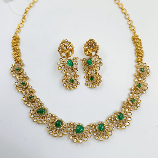 Classic Peacock Design Necklace Shree Radhe Pearls