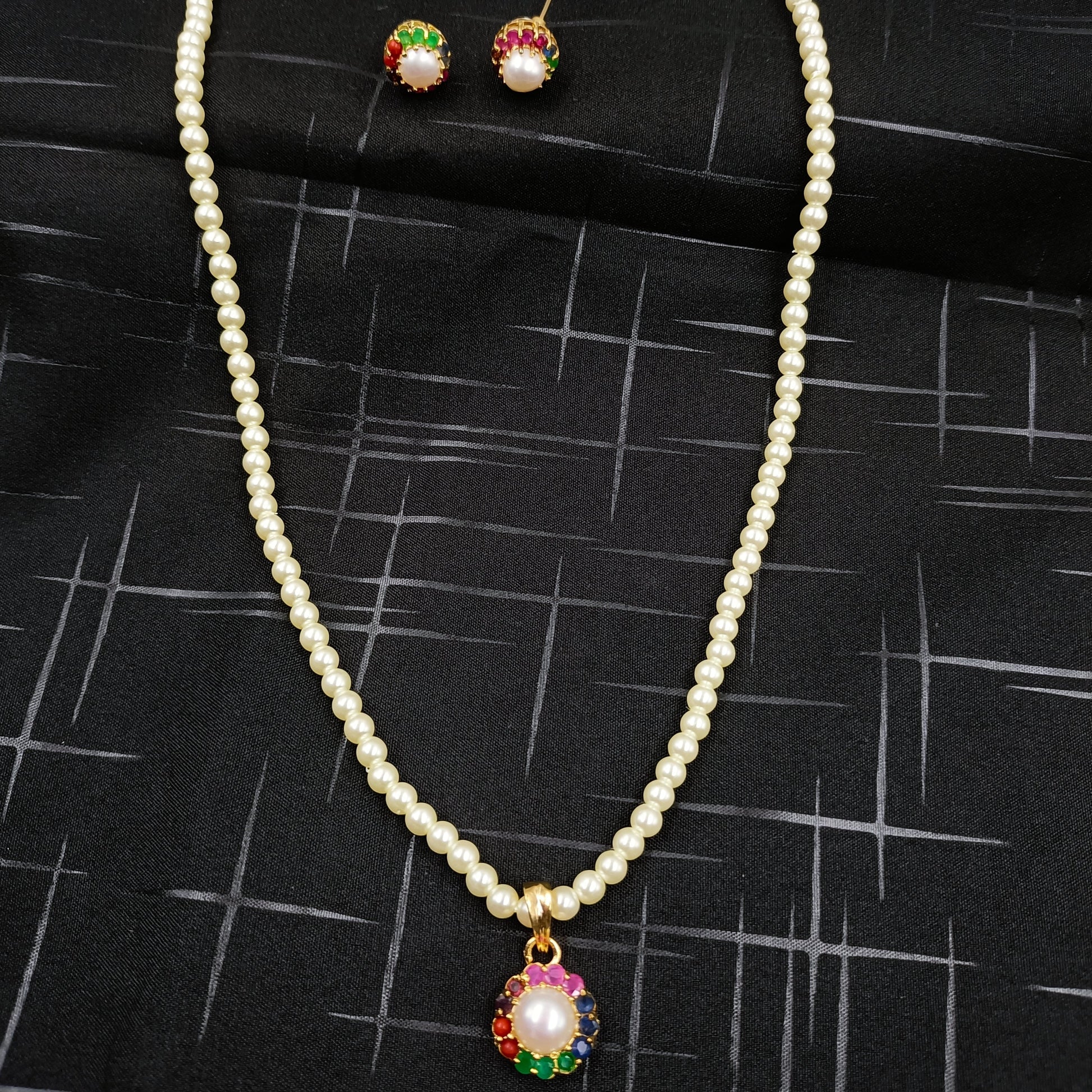 Dazzling Designer Single Line Pearls Set Shree Radhe Pearls