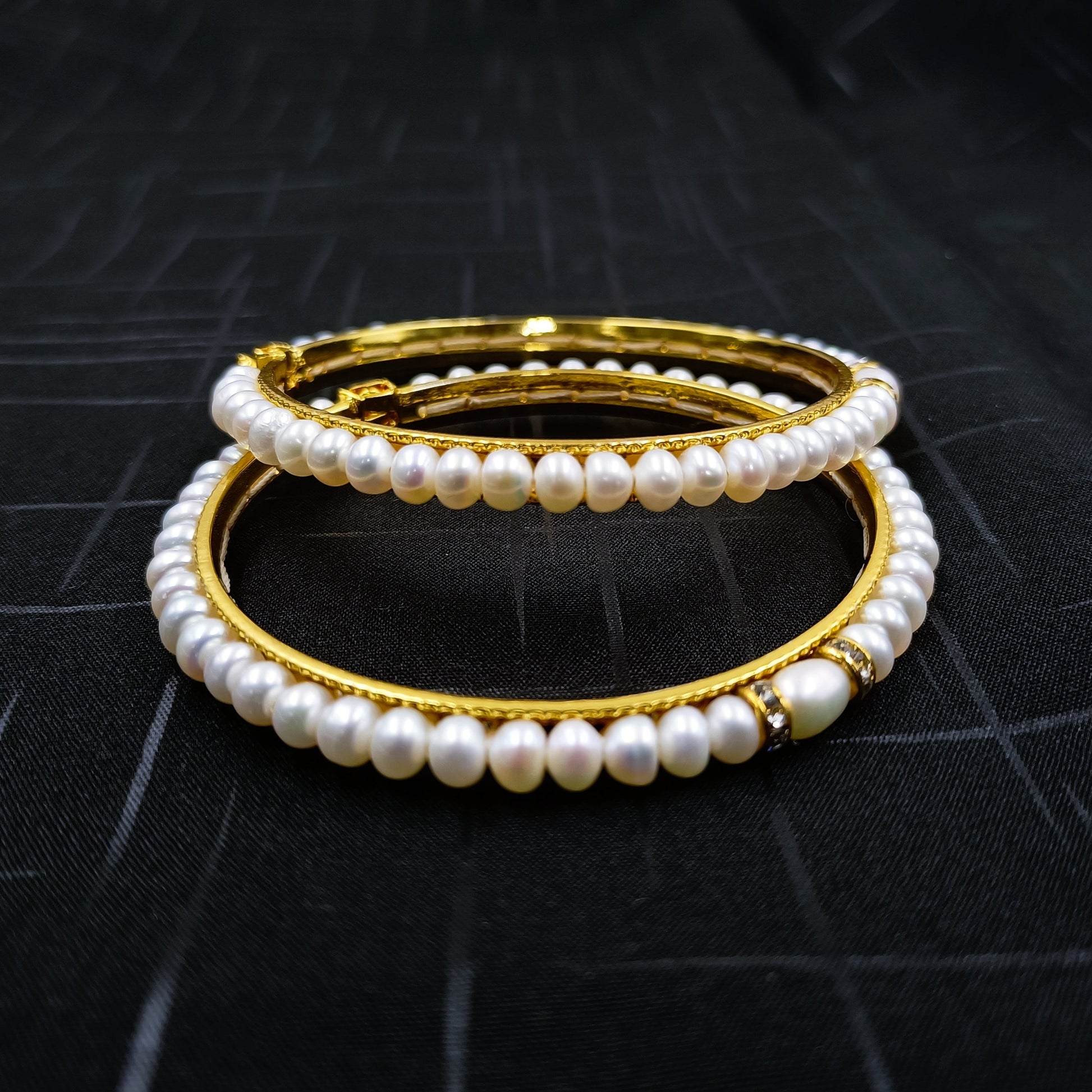 Double Layer Real Pearls Set With Bangles Shree Radhe Pearls