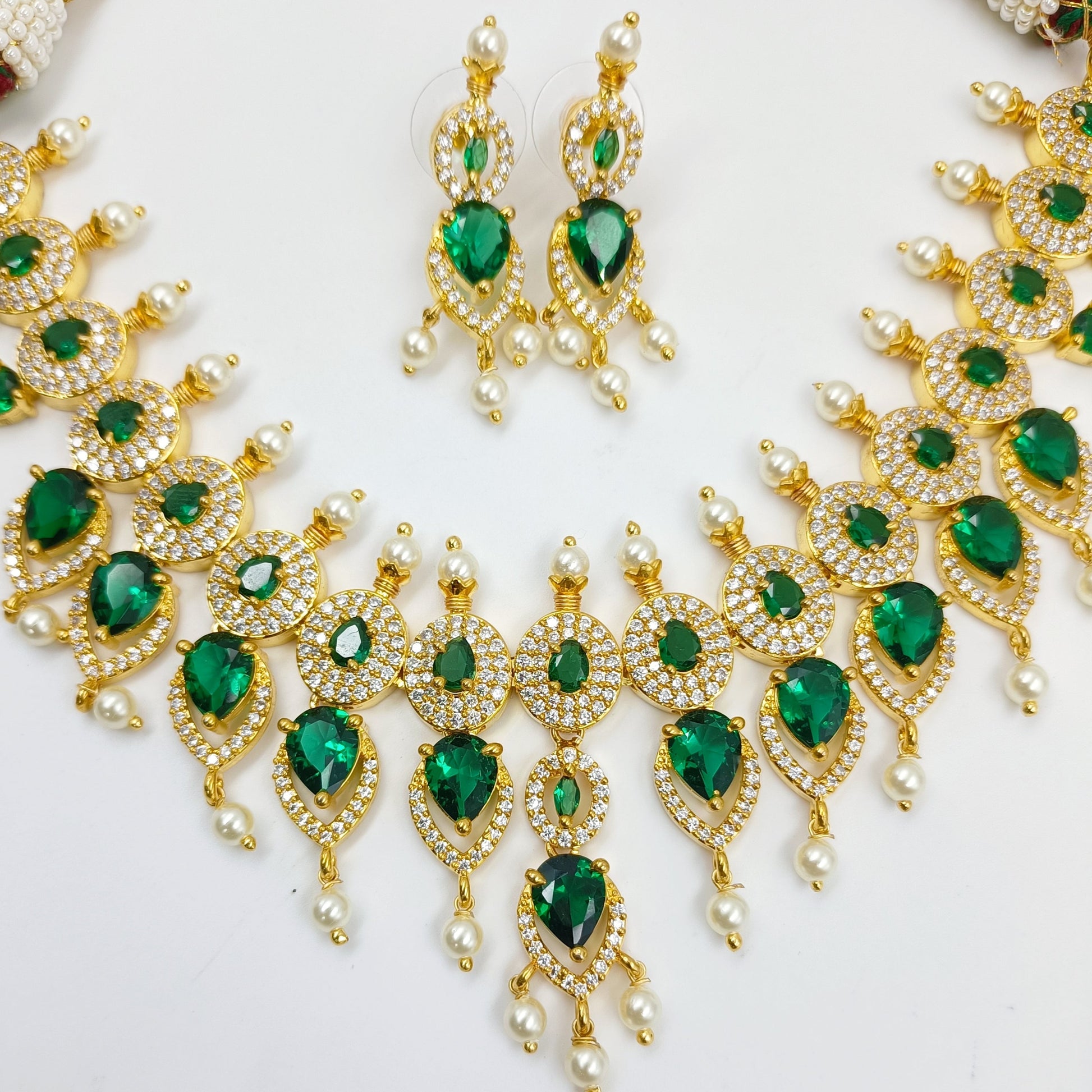 Elegant Designer Golden FInish Necklace Shree Radhe Pearls