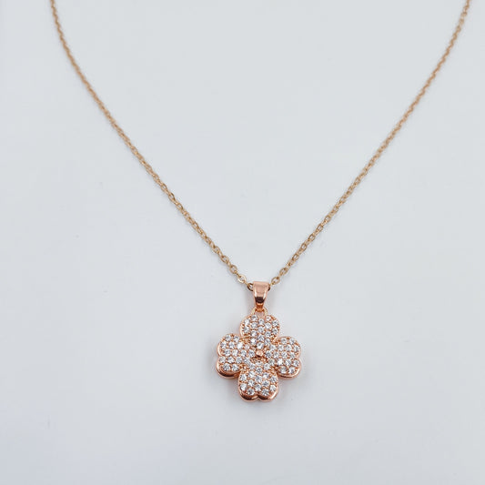 Elegant Designer Rose Gold Finish Chain Pendant  Set Shree Radhe Pearls