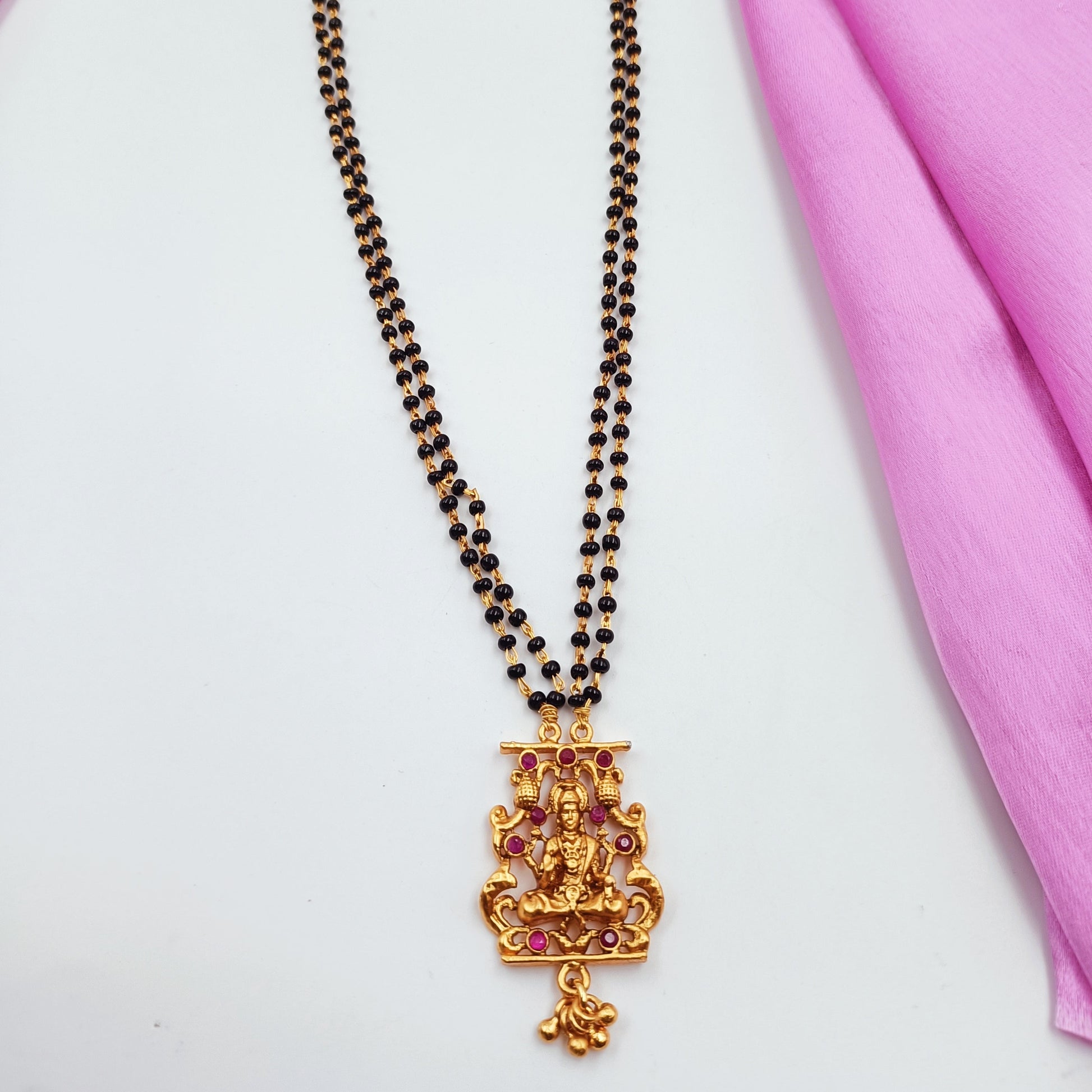 Enticing Designer Goddess Laxmi Short Mangalsutra Shree Radhe Pearls