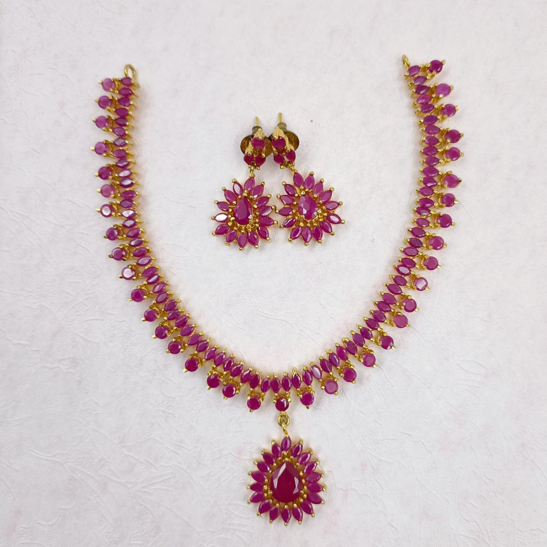 Fancy Short Necklace Stone Studed Shree Radhe Pearls