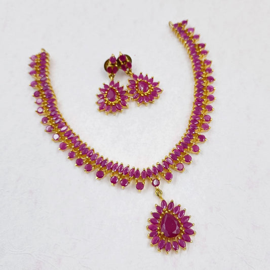 Fancy Short Necklace Stone Studed Shree Radhe Pearls