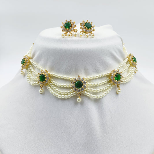 Flower Design Semi Culture Pearls Choker Shree Radhe Pearls