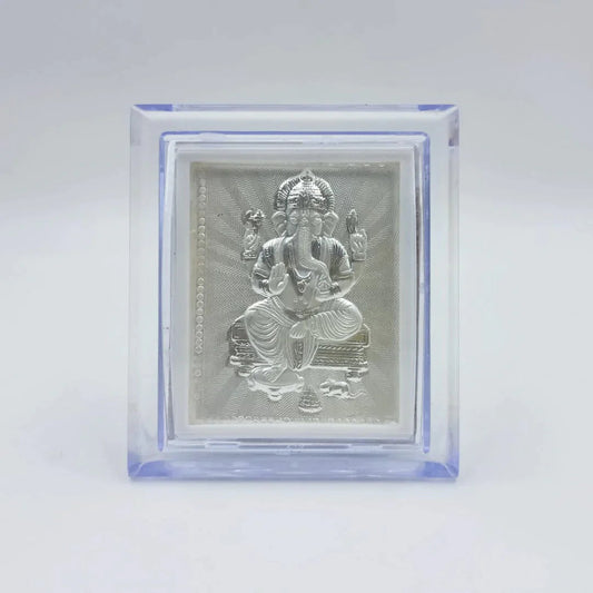 Ganesha Silver Photoframe Stand Shree Radhe Pearls