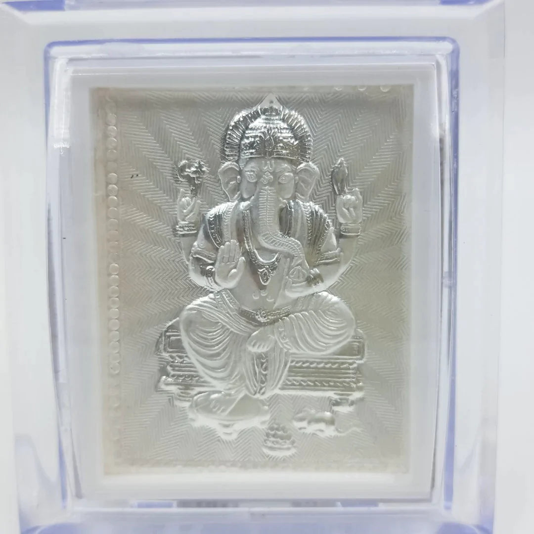 Ganesha Silver Photoframe Stand Shree Radhe Pearls