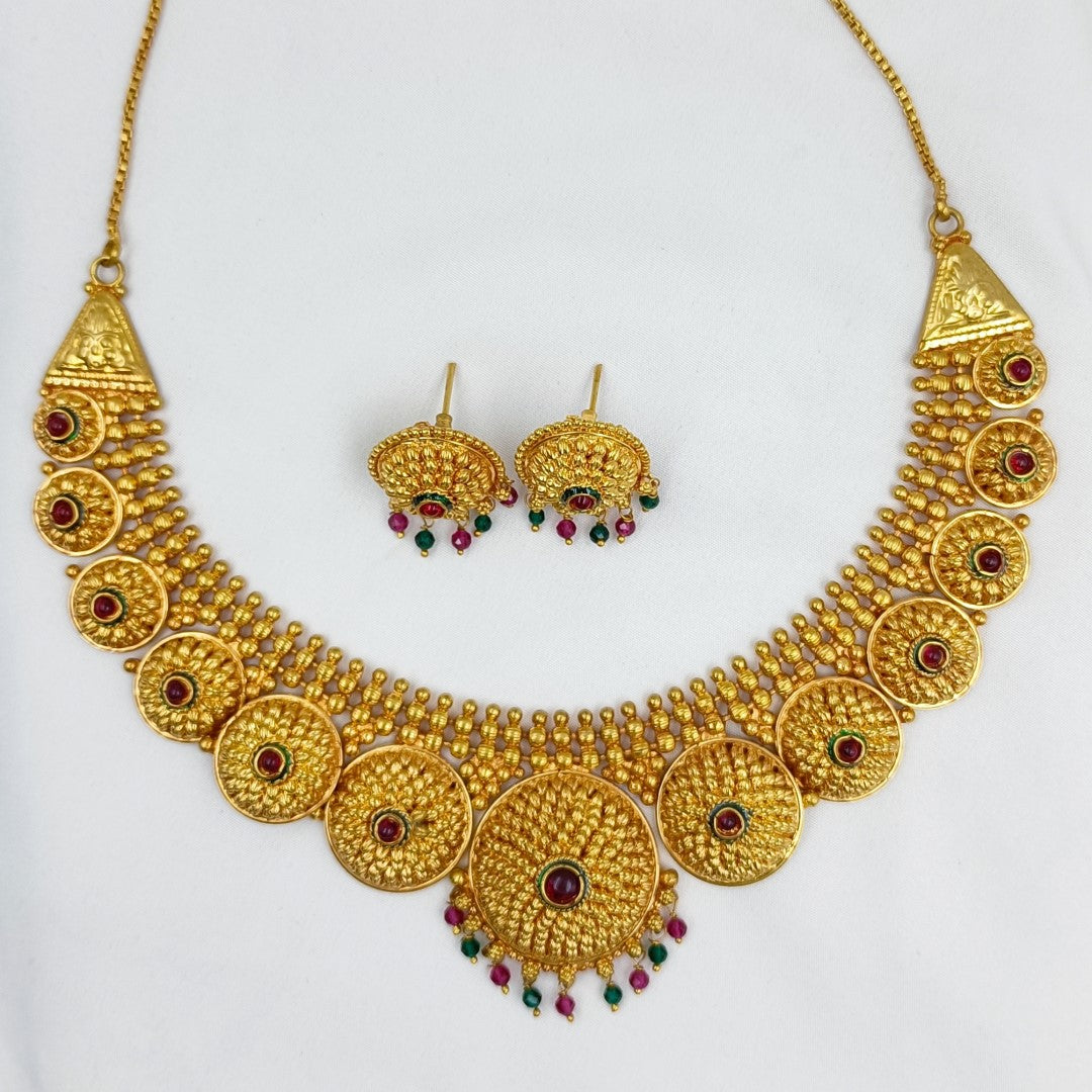 Geru Necklace Set Shree Radhe Pearls