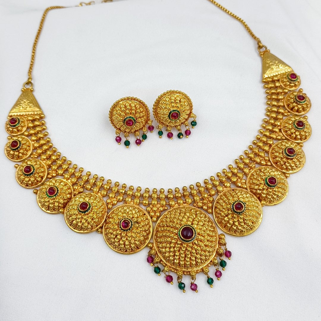 Geru Necklace Set Shree Radhe Pearls