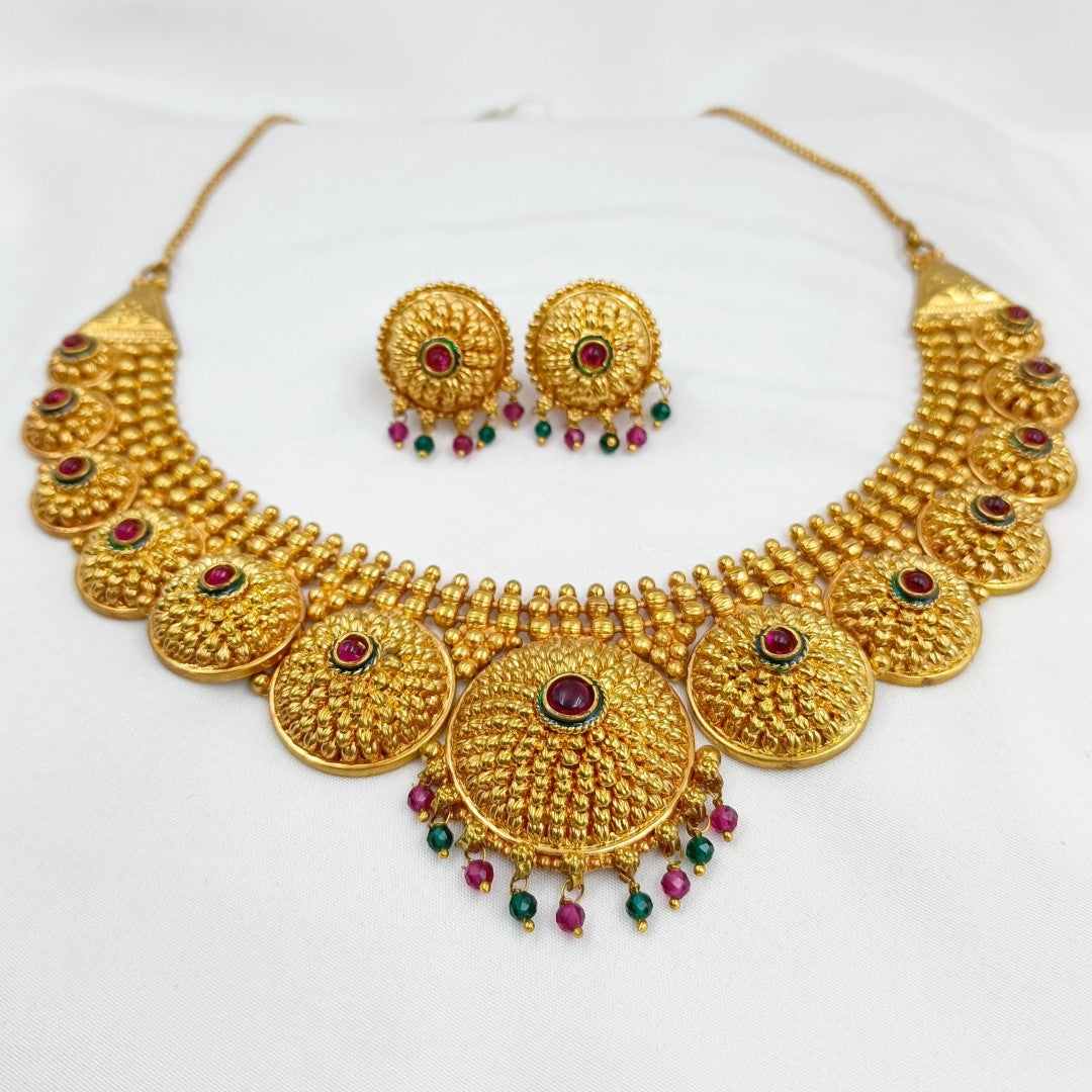 Geru Necklace Set Shree Radhe Pearls