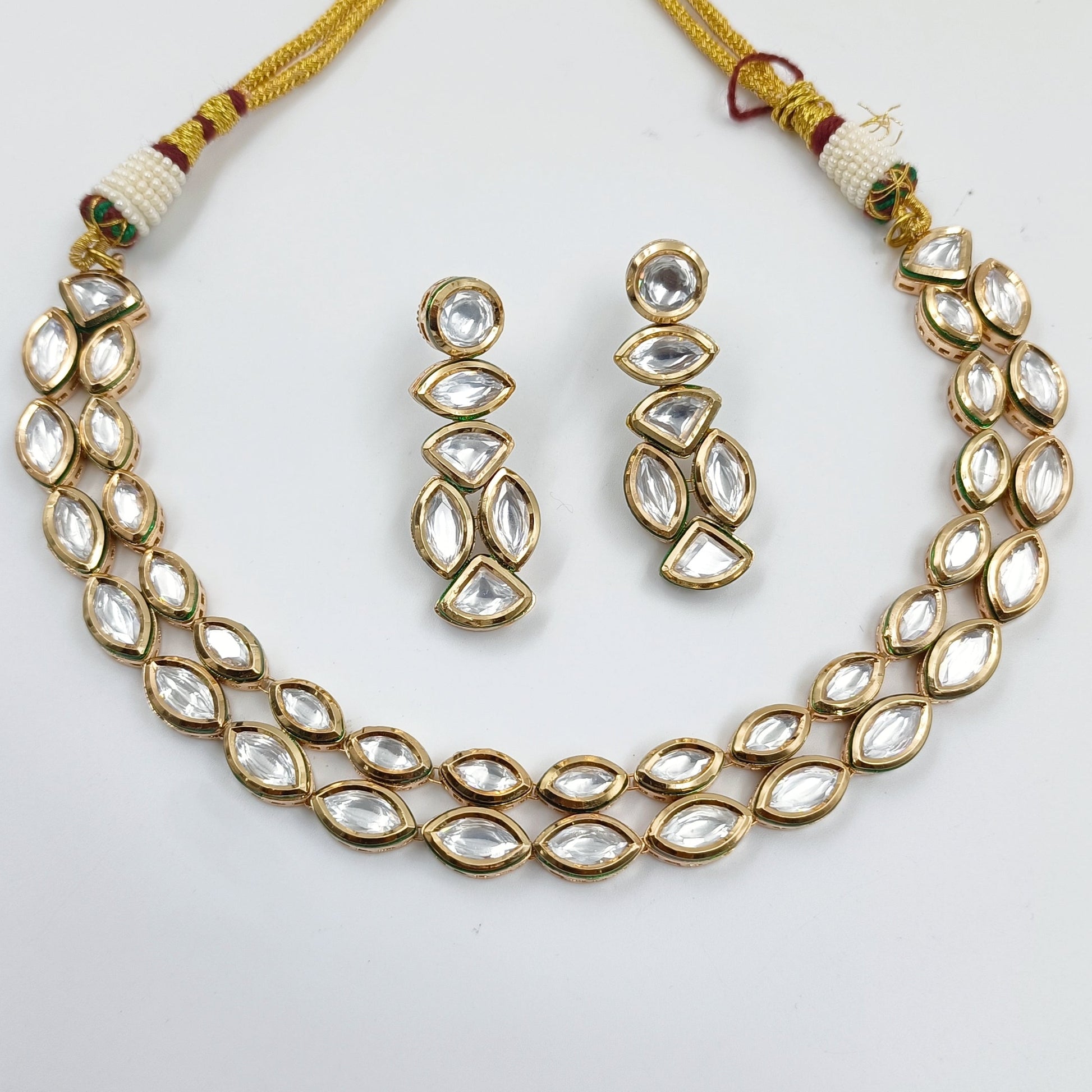 Glamorous Designer Kundan Necklace Set Shree Radhe Pearls