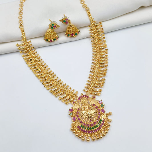 Goddess Laxmi Designer Short Necklace Shree Radhe Pearls