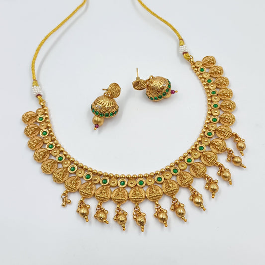 Goddess Laxmi Temple Necklace Shree Radhe Pearls