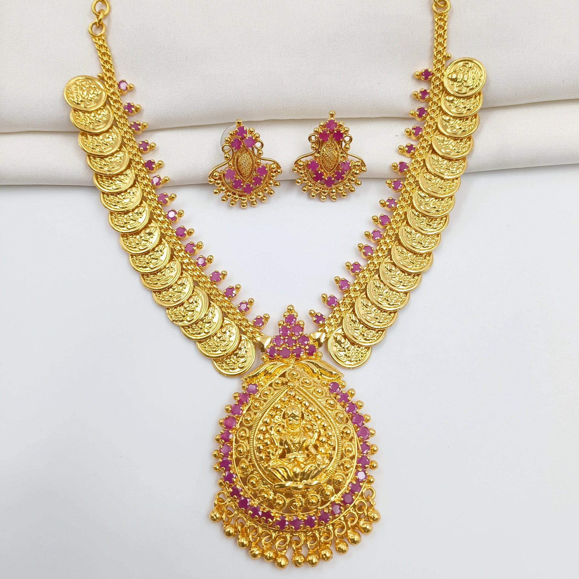 Goddest Lakshmi  Design Necklace Set Shree Radhe Pearls