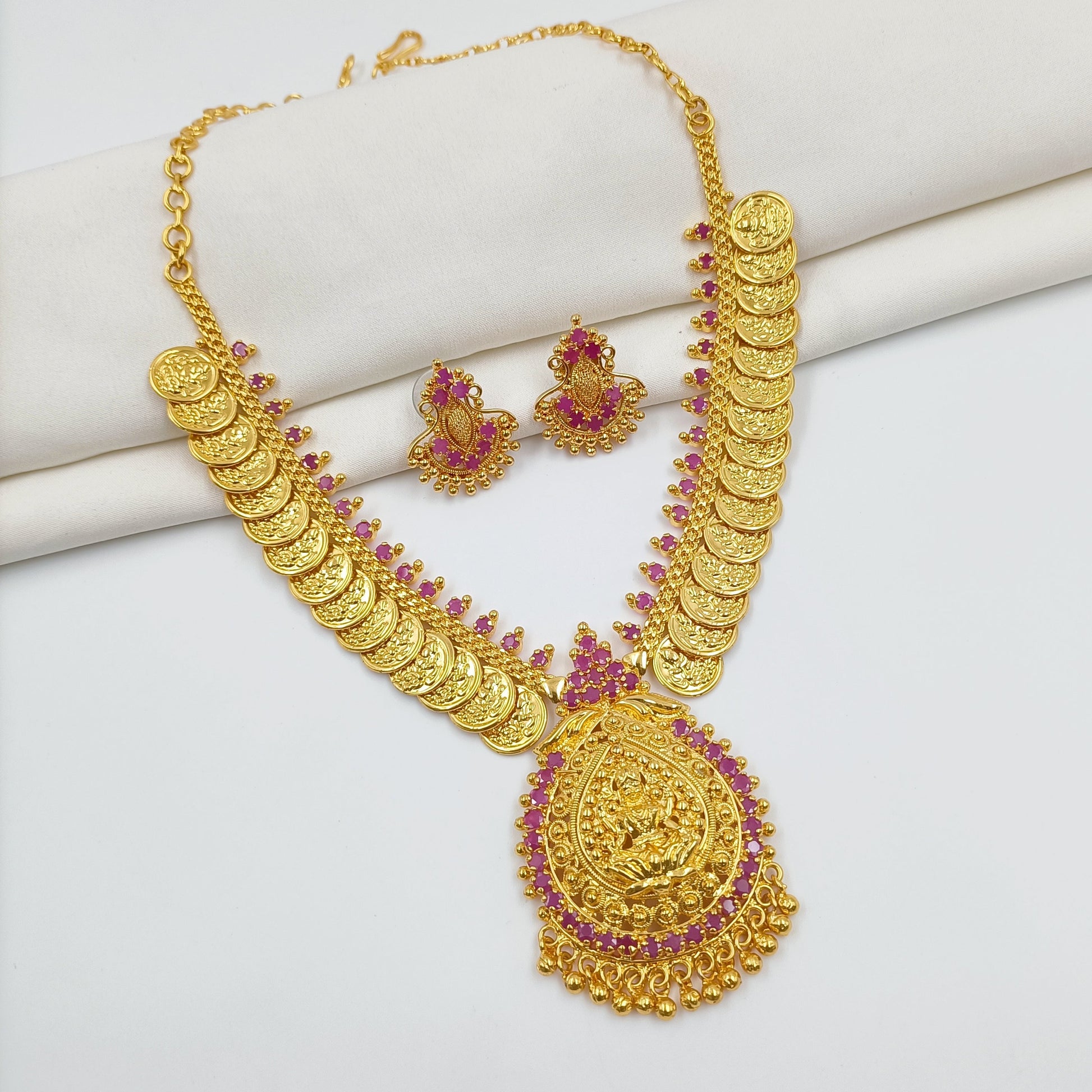 Goddest Lakshmi  Design Necklace Set Shree Radhe Pearls