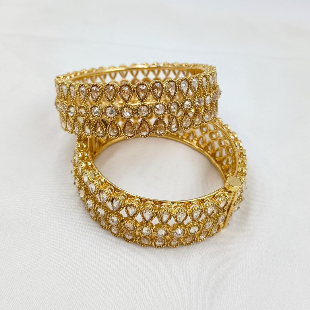 Graceful Elegant Design American Diamond Stone Kada Bangles Set Shree Radhe Pearls