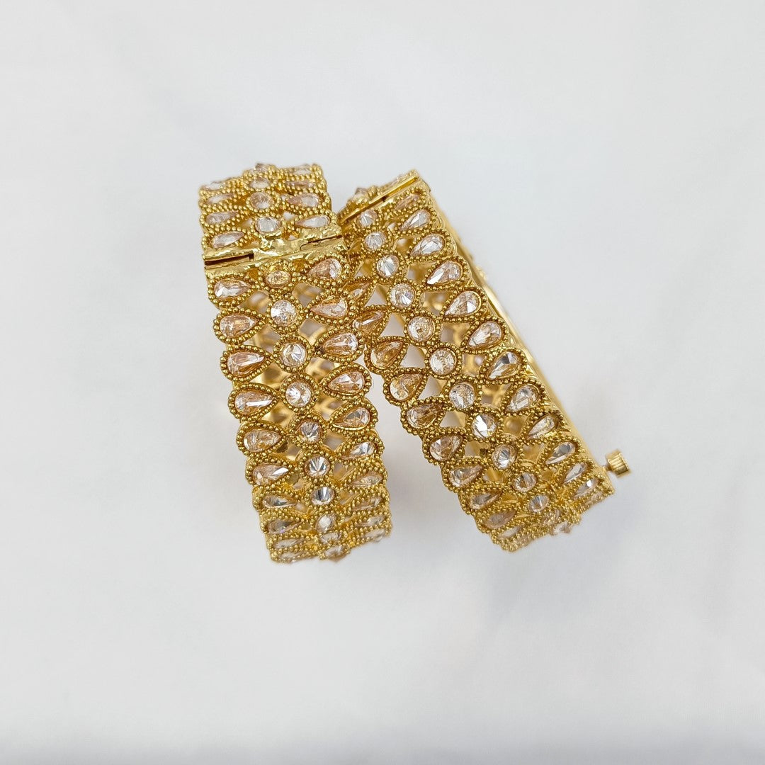 Graceful Elegant Design American Diamond Stone Kada Bangles Set Shree Radhe Pearls