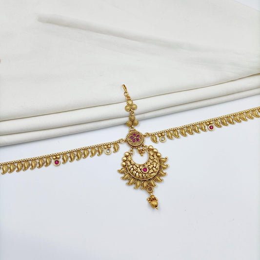 Half Moon Designed Adorable Matha Patti Shree Radhe Pearls