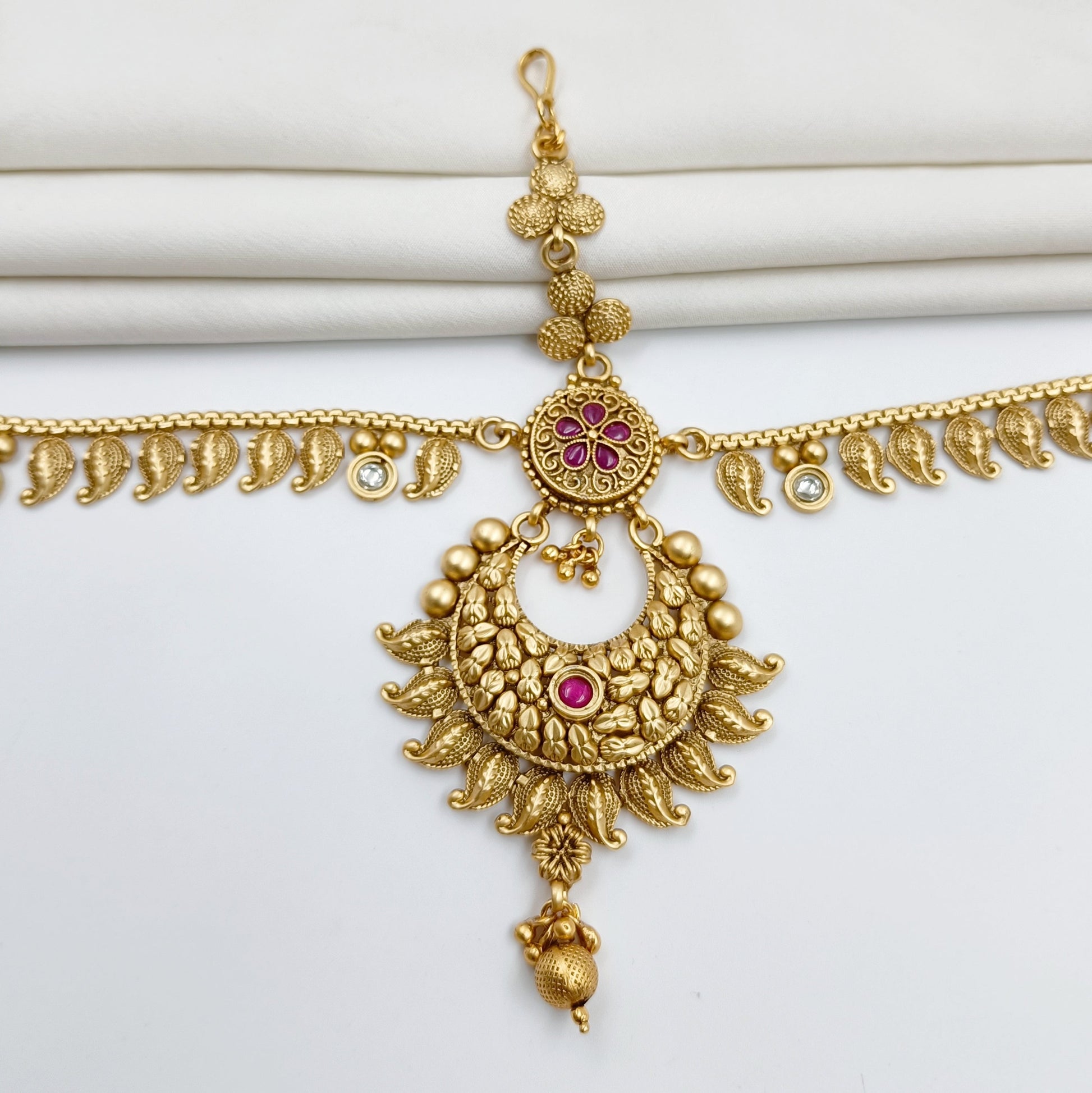 Half Moon Designed Adorable Matha Patti Shree Radhe Pearls