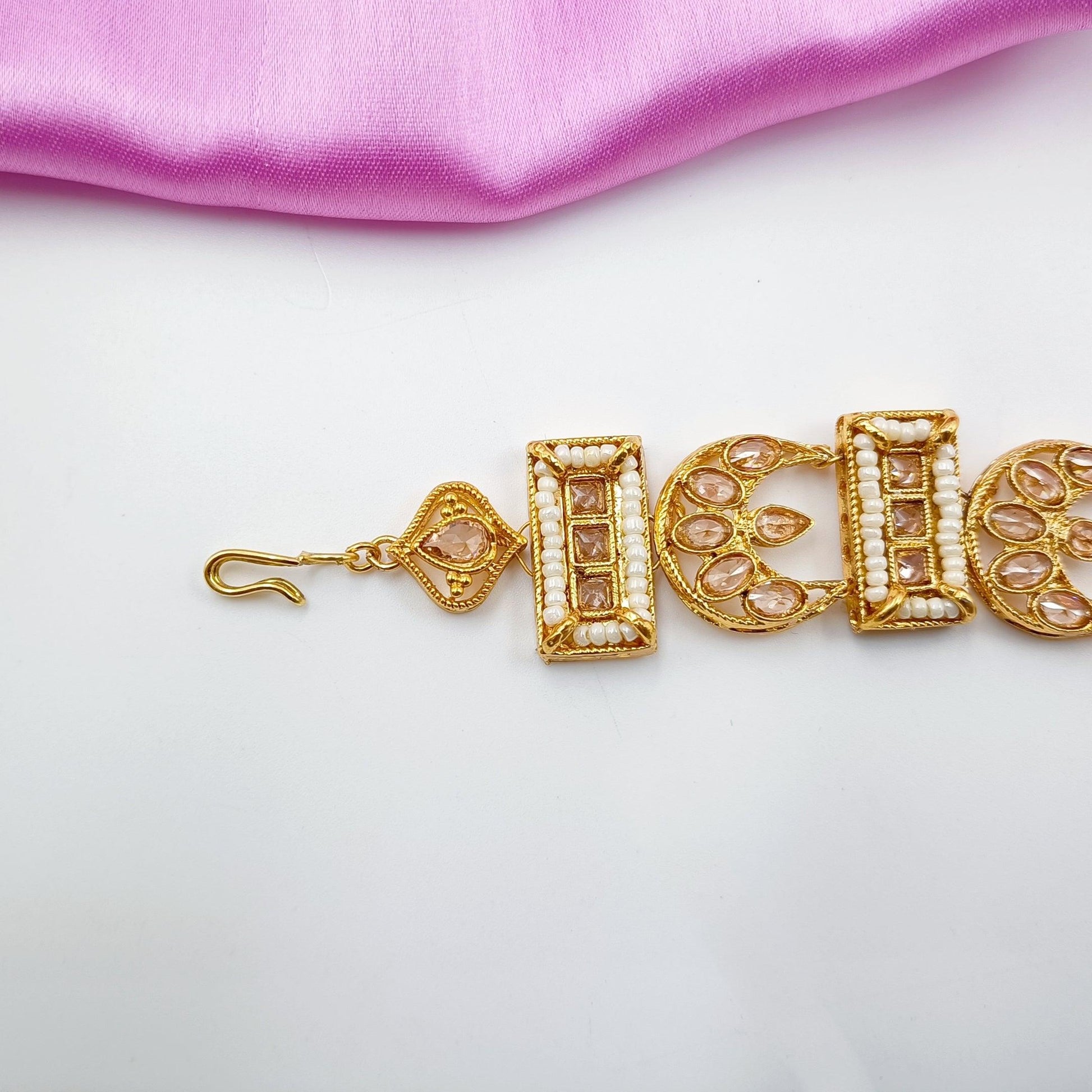 Half Moon Designer Matha Patti Shree Radhe Pearls