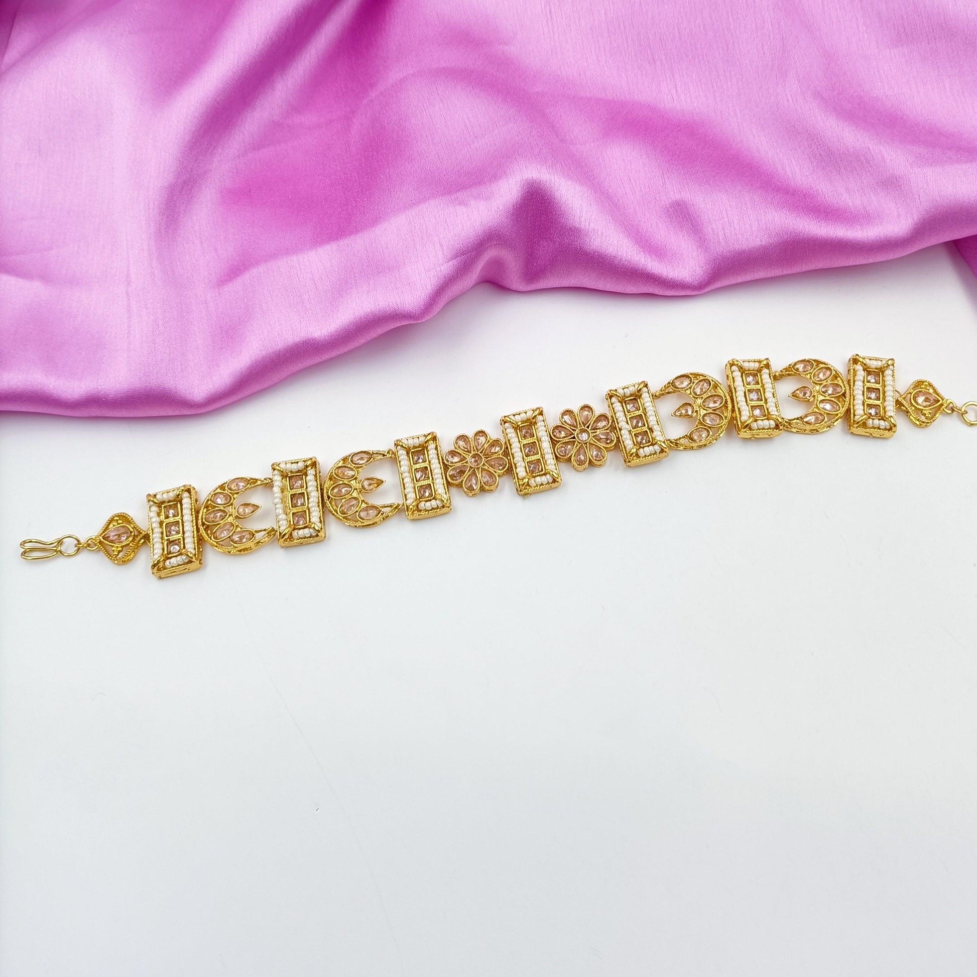 Half Moon Designer Matha Patti Shree Radhe Pearls