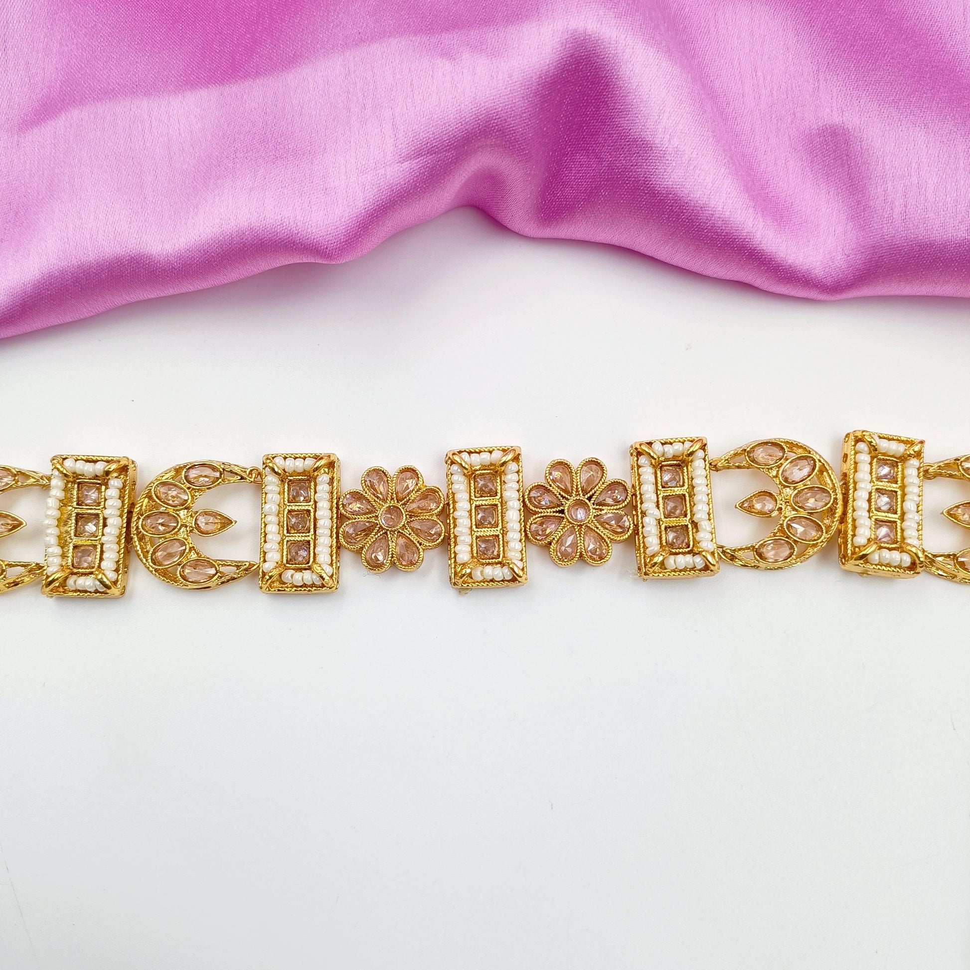 Half Moon Designer Matha Patti Shree Radhe Pearls