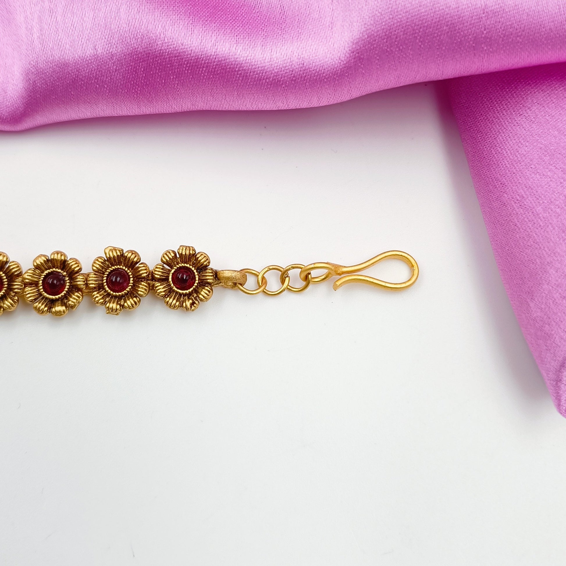 Kemp Stone Studded Floret Designer Bracelet Shree Radhe Pearls