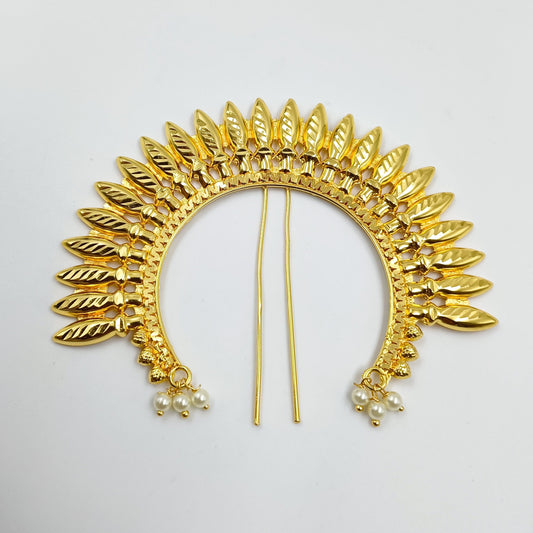 Leaf Designer Golden Finish Hair Pin Shree Radhe Pearls