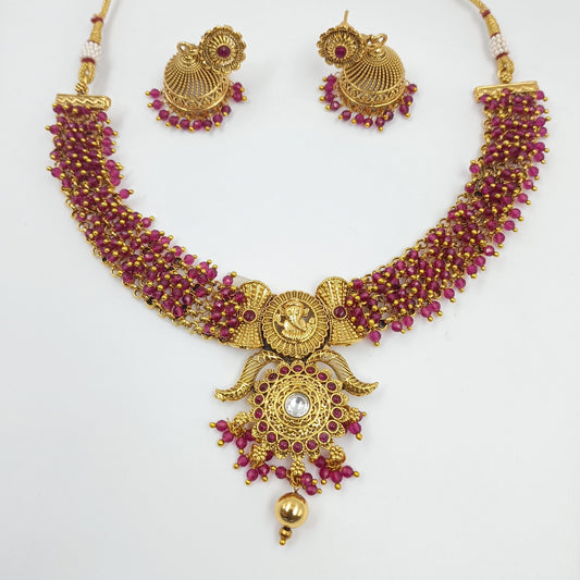 Lord Ganesha Designer Necklace Set Shree Radhe Pearls