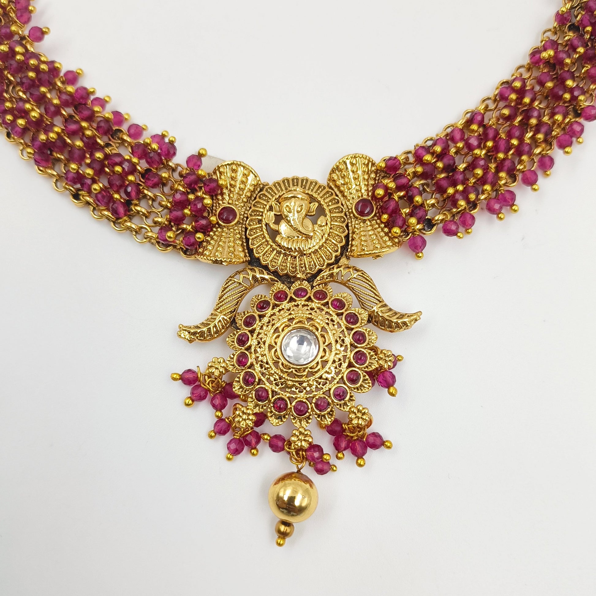 Lord Ganesha Designer Necklace Set Shree Radhe Pearls