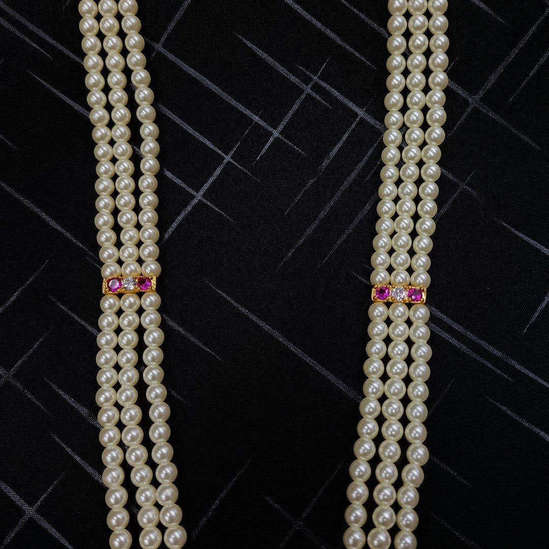 Maharashtrian Pearl Long Ranihaar Set With Earrings Shree Radhe Pearls