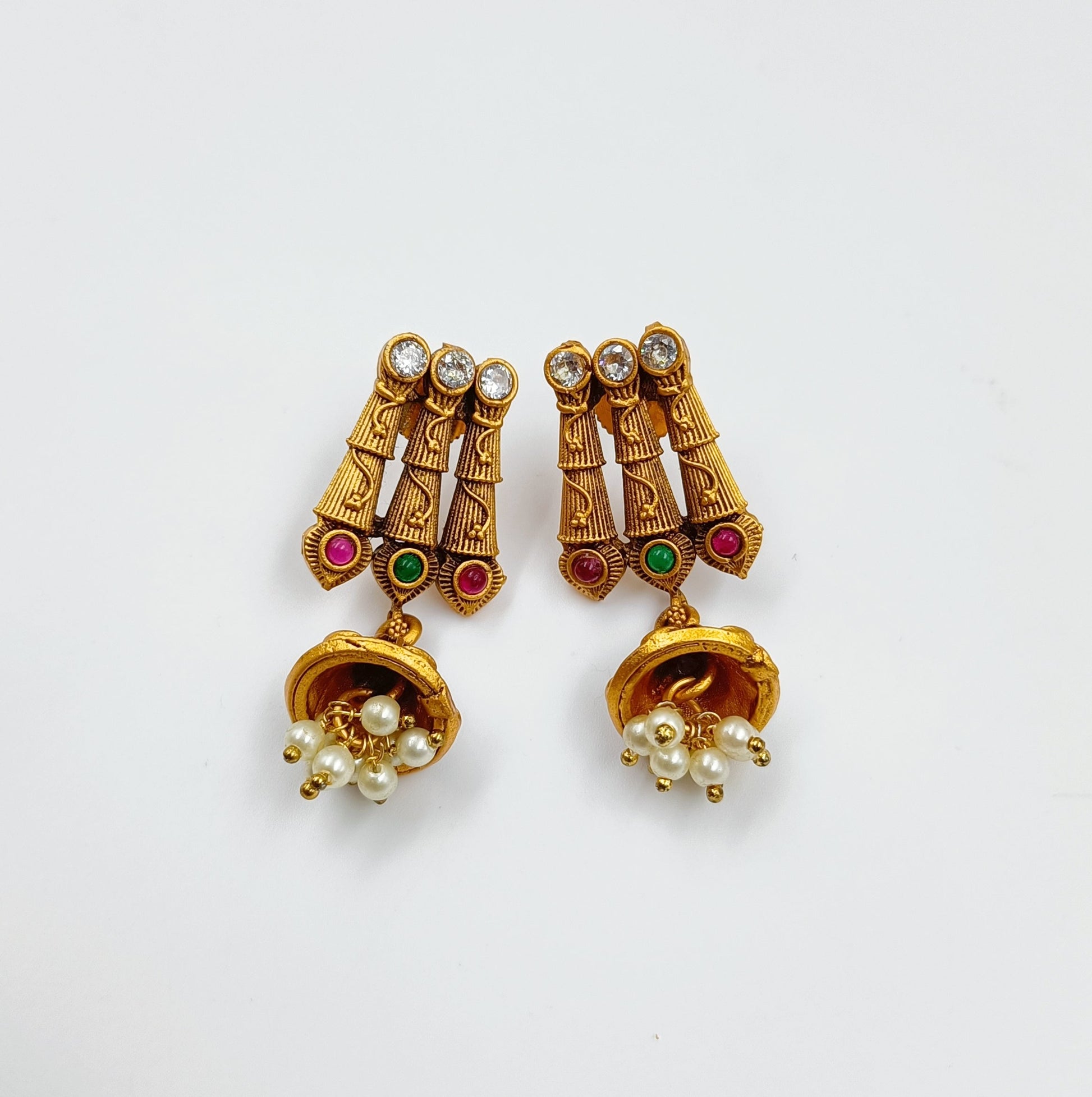 Multi Colour Temple Necklace Shree Radhe Pearls