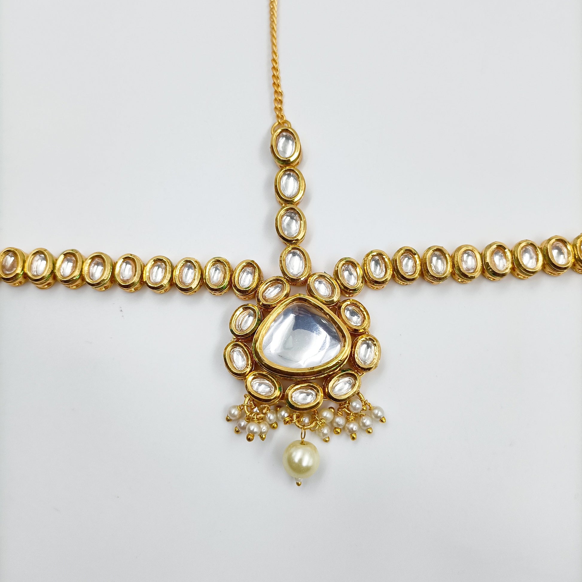 Oval Shaped Kundan Studded Matha Patti Shree Radhe Pearls