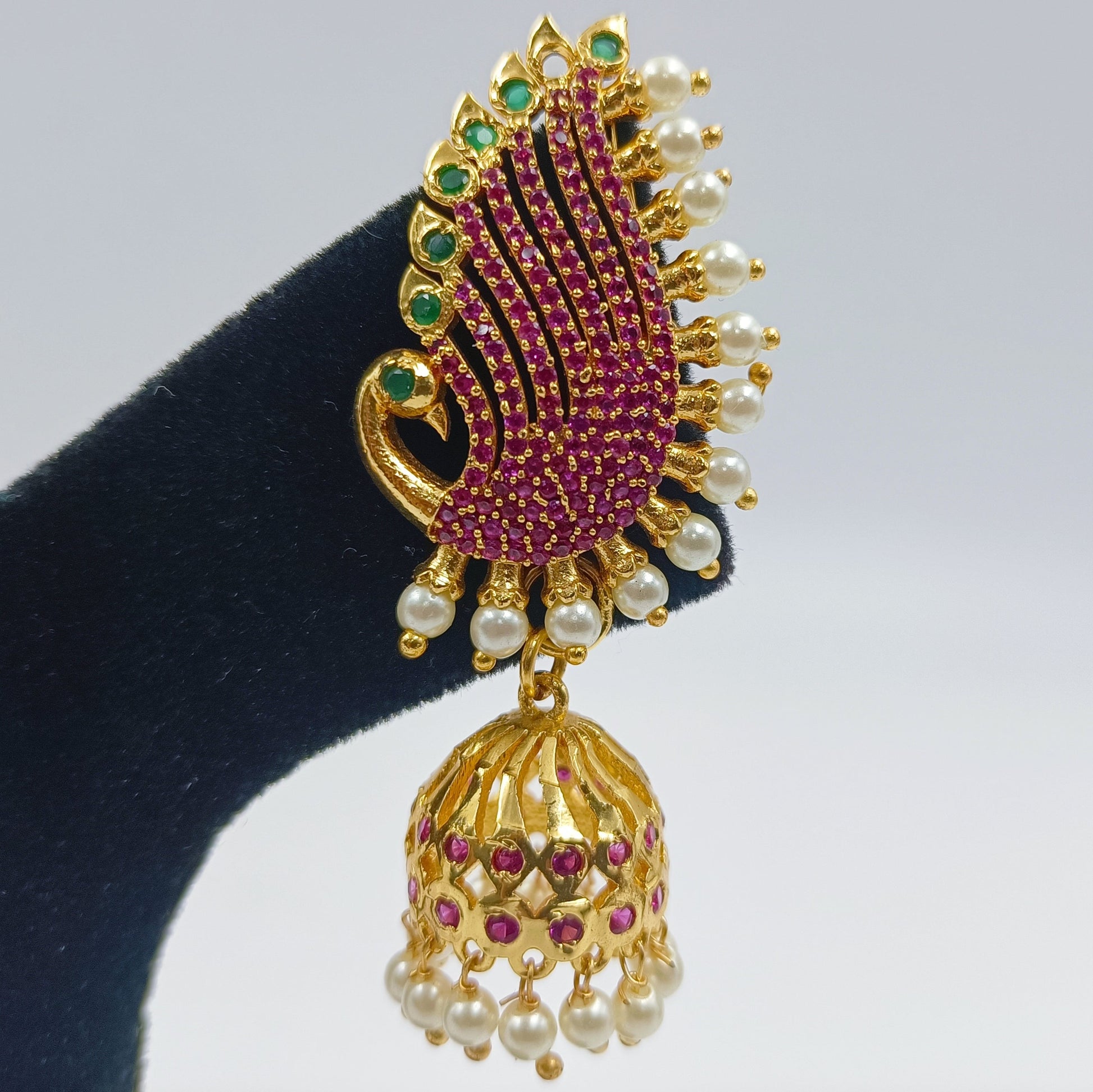Peacock Design Fancy Pearl Jhumka Shree Radhe Pearls