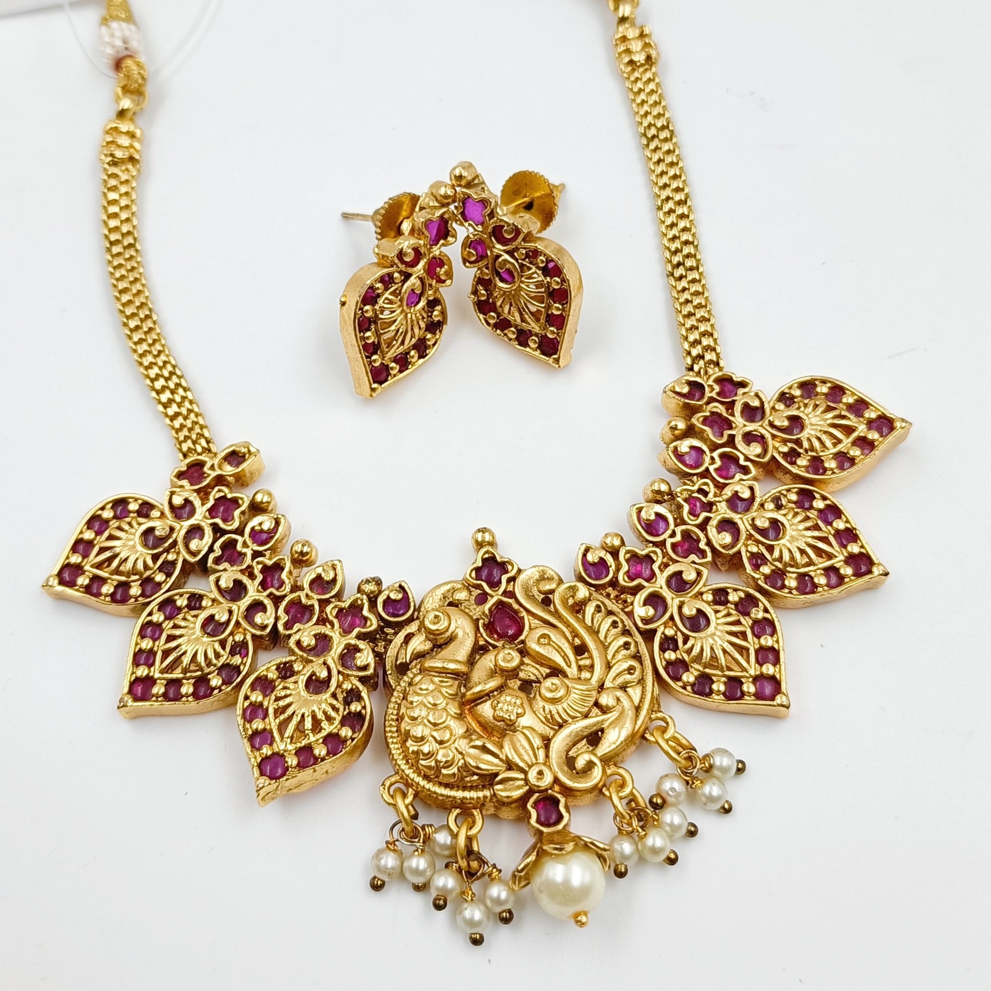 Peacock Designer Antique Necklace Shree Radhe Pearls