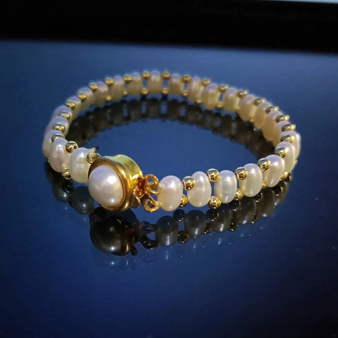 Hand Crafted Double Baroque Pearl Bangle – Felix Z Designs