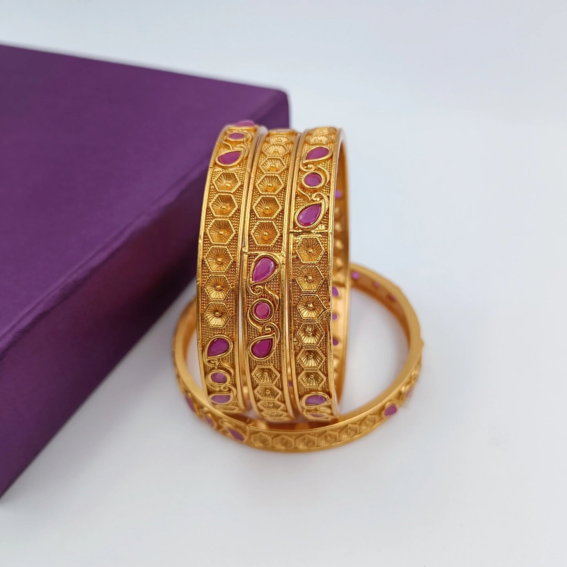 Phoolzadi Attractive Gold Plated Bangles Set - Shree Radhe Pearls