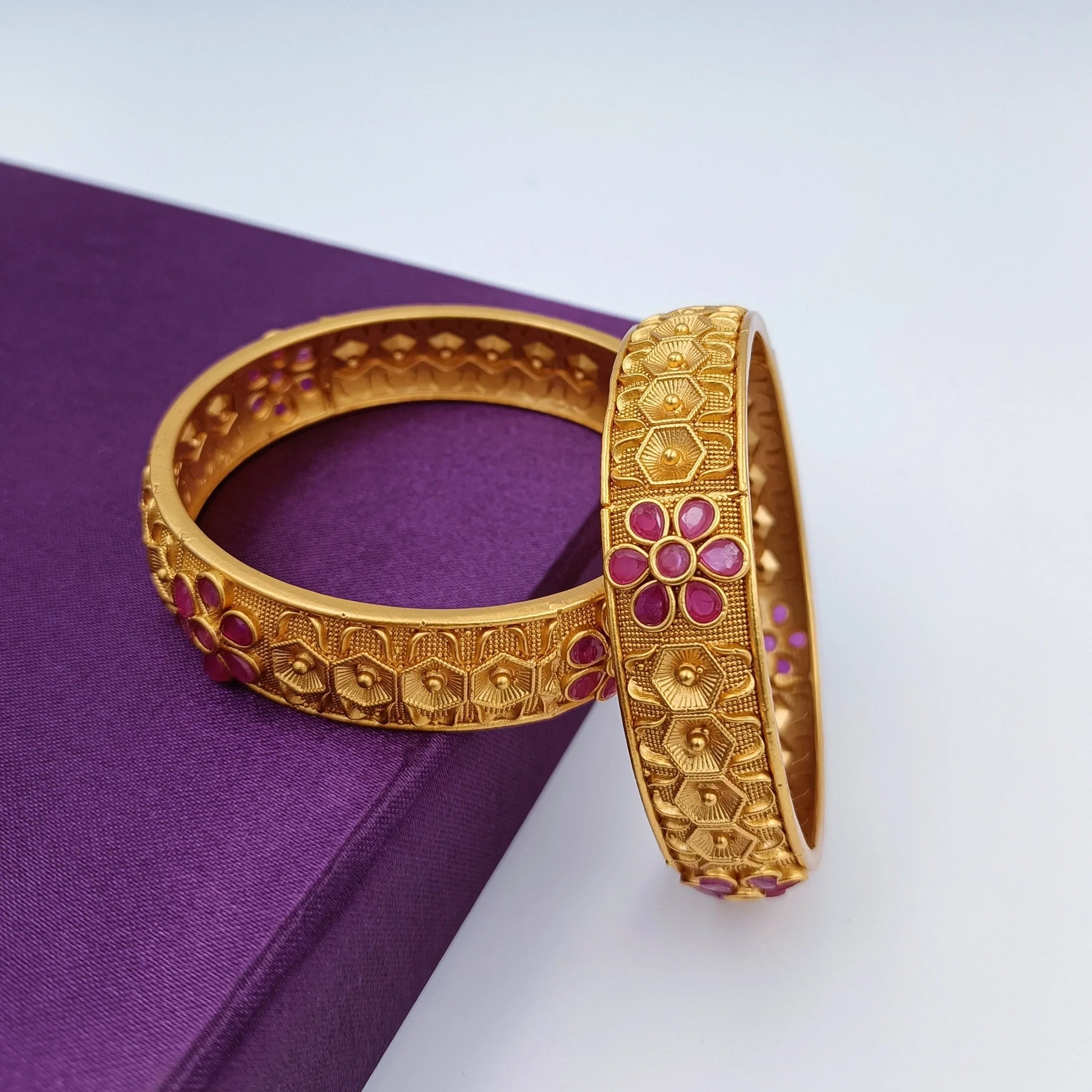 Phoolzadi Attractive Gold Plated Bangles Set - Shree Radhe Pearls