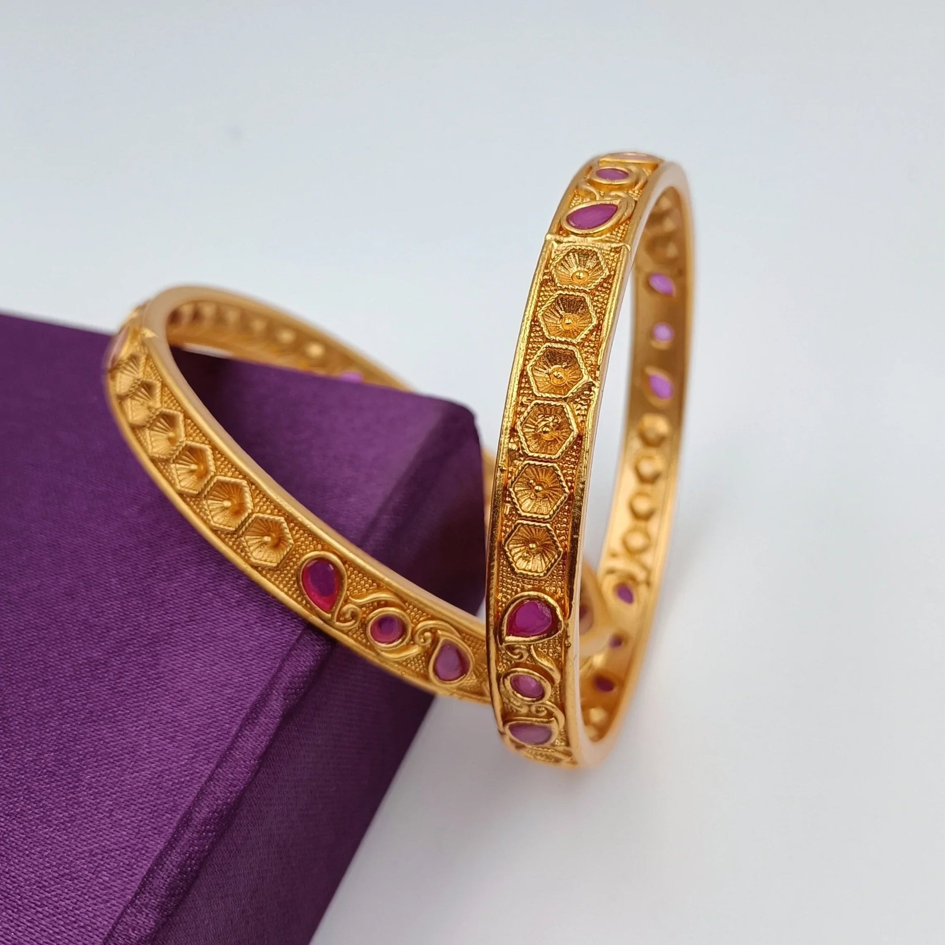 Phoolzadi Attractive Gold Plated Bangles Set - Shree Radhe Pearls