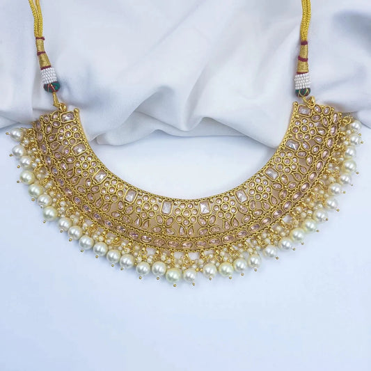 Polaki American Diamond Necklace Set Shree Radhe Pearls