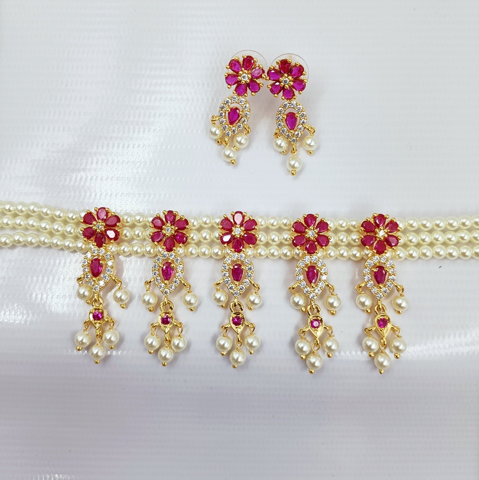 Radiant Floral Designer Fancy Chinchpethi Shree Radhe Pearls