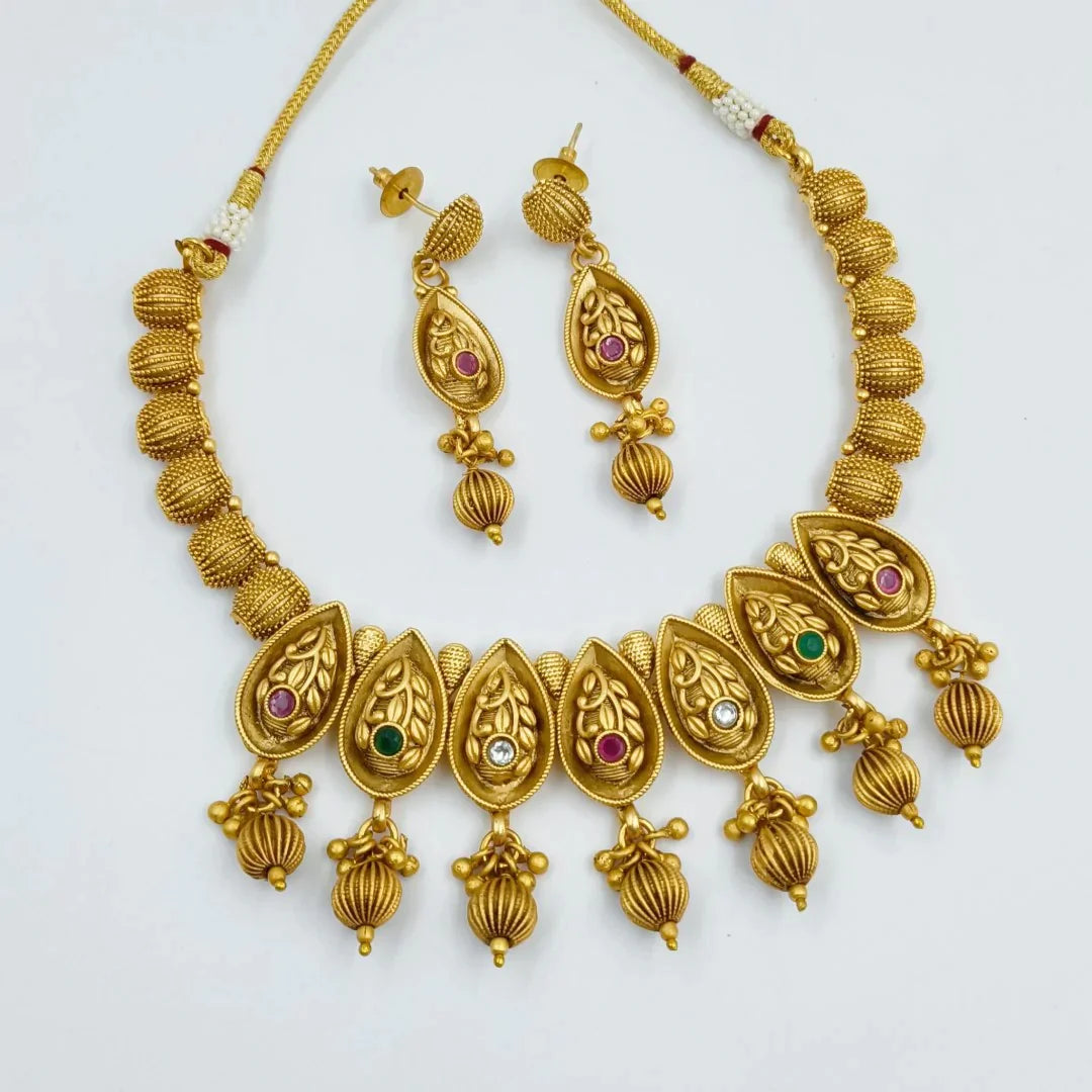 Rajwadi Necklace Set Shree Radhe Pearls