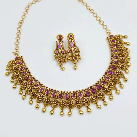 Rajwadi Necklace Set Shree Radhe Pearls