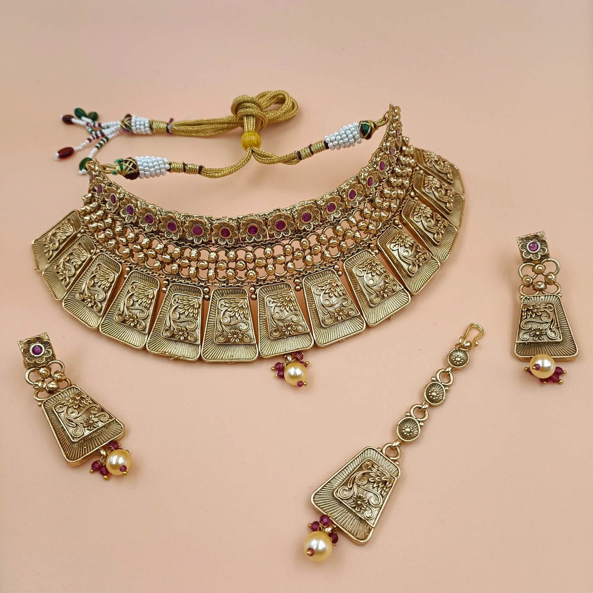 Rajwadi Choker Set - Shree Radhe Pearls