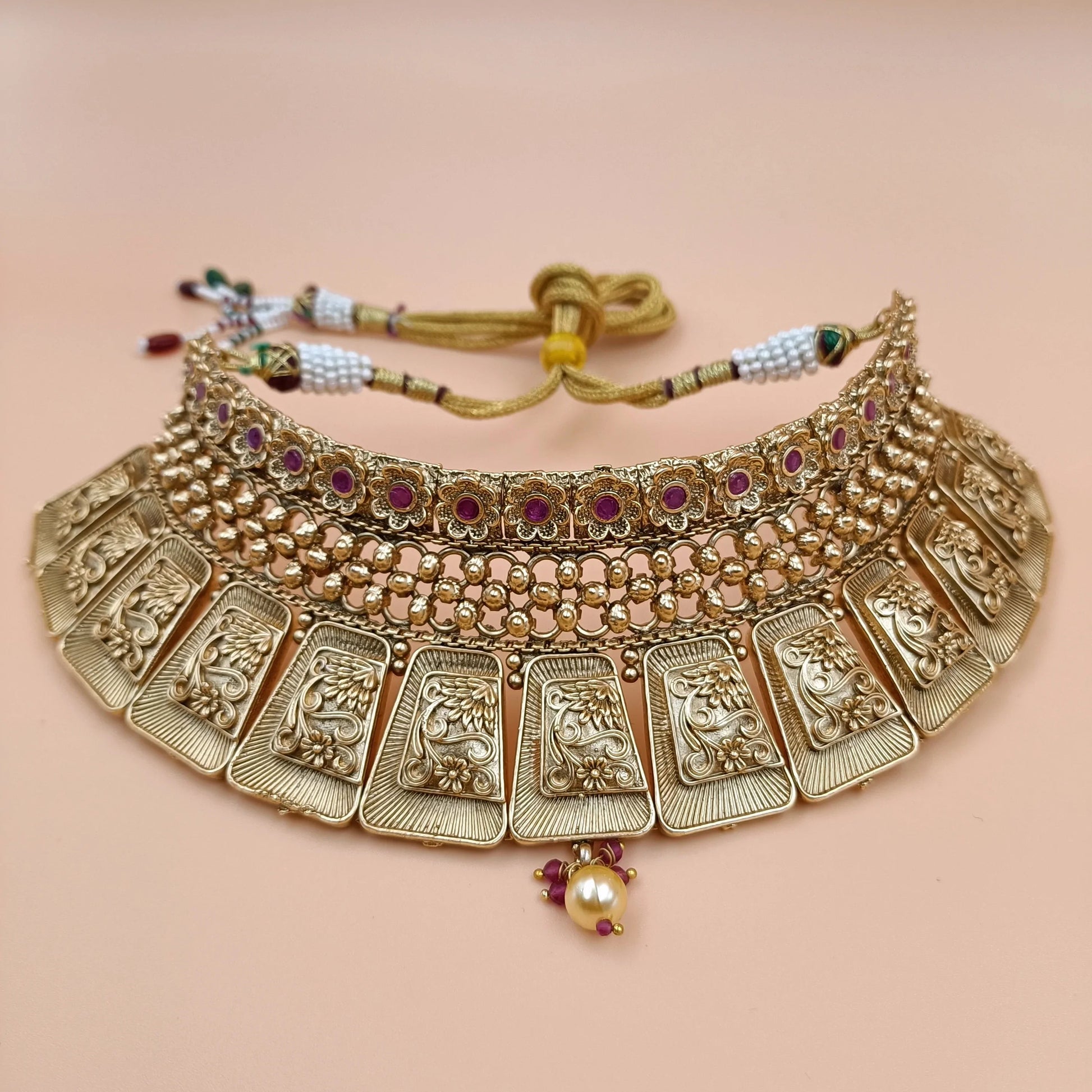 Rajwadi Choker Set - Shree Radhe Pearls