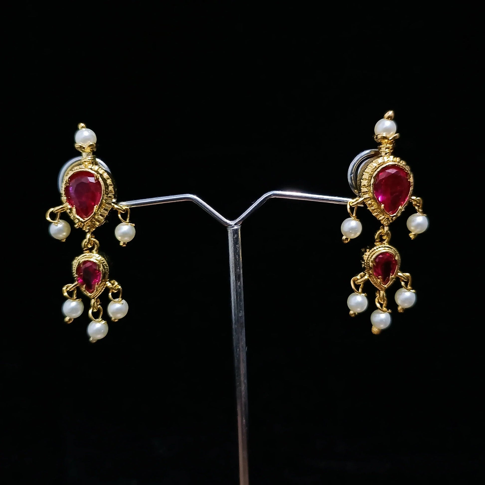 Red Drop Diamond Traditional Tanmani - Shree Radhe Pearls