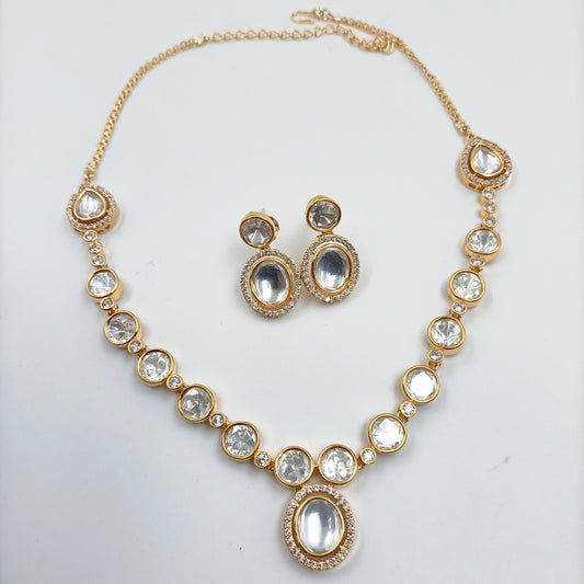 Round Shape Designer Kundan Necklace Set Shree Radhe Pearls