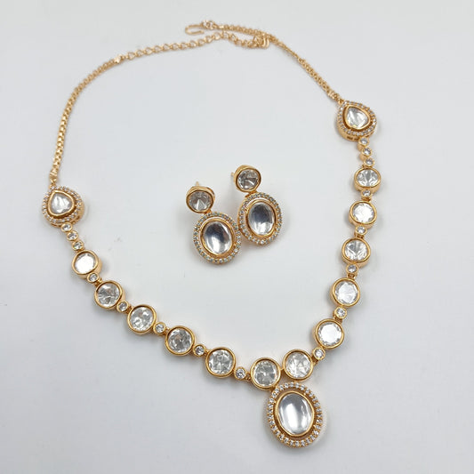 Round Shape Designer Kundan Necklace Set Shree Radhe Pearls