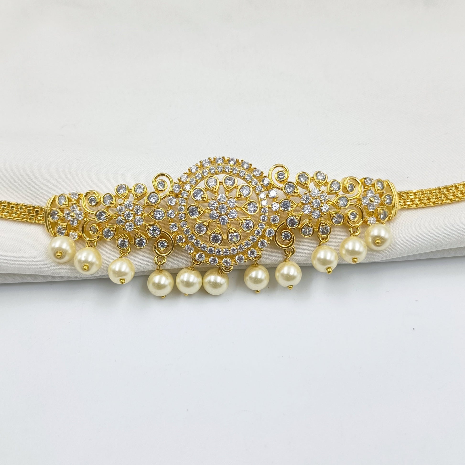 Round Shaped Broad Designer Waki Shree Radhe Pearls